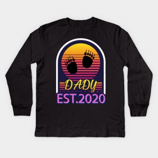 Father day promoted dady EST.2020 gift Kids Long Sleeve T-Shirt